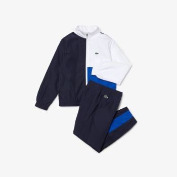 Lacoste SPORT Colorblock Tracksuit Dětské - Tepláková Souprava Tmavě Blankyt Blankyt / Bílé / Blanky